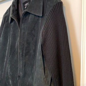 Suede and sweater jacket